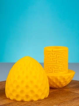 Close up of complex maze for storing gift on blue background Stock Photos