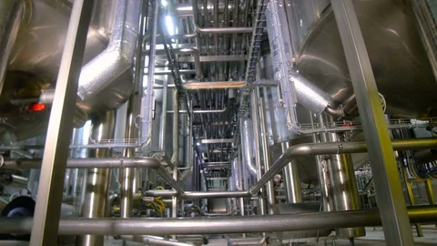 Close up. Complex of piplines at industrial plant Stock Footage 73043511
