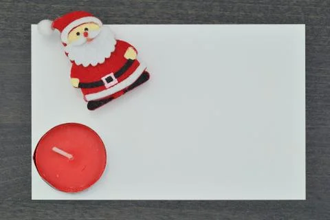 Close up of a composition of Christmas decorations with copy space Fotos Stock