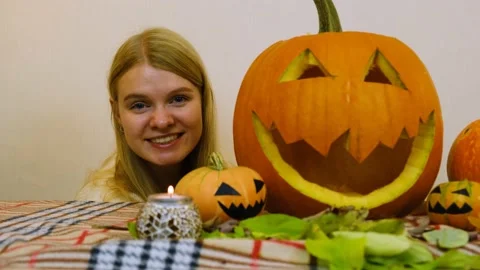 Close-up. Composition for halloween. 4k Stock Footage 219261565