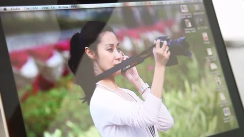 Close up computer and see the gift Stock Footage 114137939