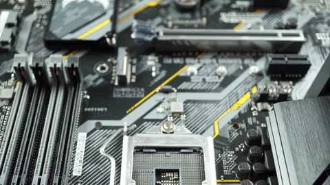 Close-up Of A Computer Board With A Blurred Background. Stock-Footage 247894289