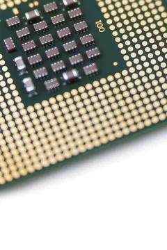 Close-up of computer chip Illustrazione stock