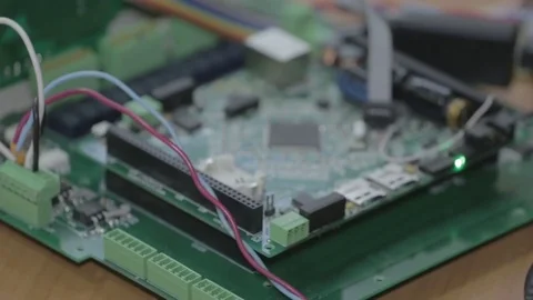Close-Up Of Computer Chip On Motherboard Stock Footage 78975108