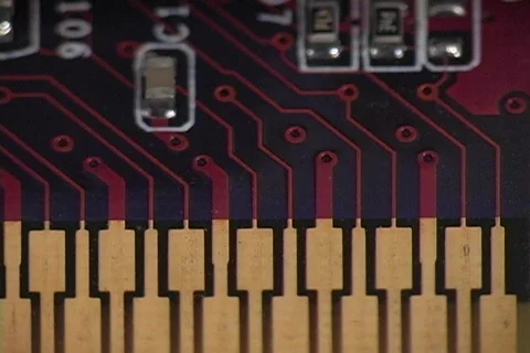 A close up of a computer circuit board. Stock Footage 341301