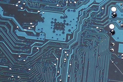 Close-up of a computer circuit board. Symbolic photo for modern communication 写真素材