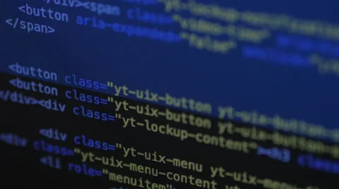 Close-Up of Computer Code Stock Footage 68378878