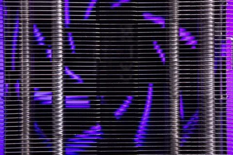 Close-up of computer cpu cooler with purple led lighting Stock Photos
