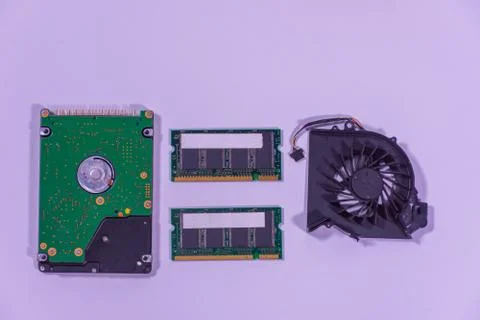 Close up of computer electronic elements 스톡 사진