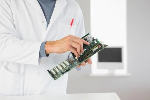 Close up of computer engineer holding hardware Stock Photos