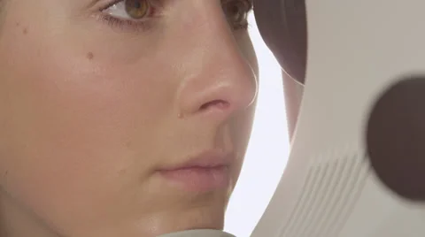 CLOSE UP: Computer eye test Stock Footage 37984195