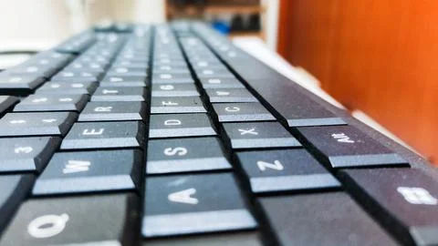 Close-Up of a Computer Keyboard with a Focus on Keys Stock Photos