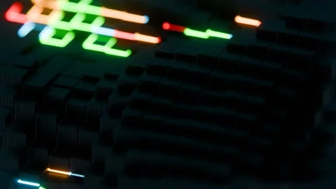 A close up of a computer keyboard with a green light Stock Footage 309925554