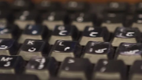 Close-up of Computer Keyboard Keys with Persian Arabic Letters 4K Stock Footage 328728496