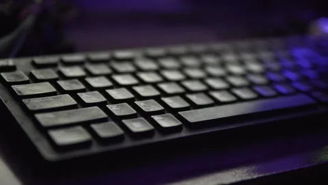 Close Up of Computer Keyboard Keys with Shallow Depth of Field and Soft Lig.. Stock Footage 345363600