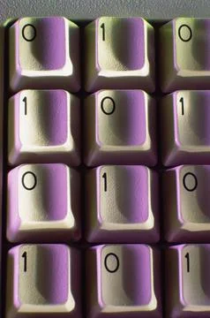 Close up of computer keys with the binary code 写真素材