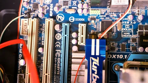 Close up of computer main board. Macro video shift motion Stock Footage 39782746