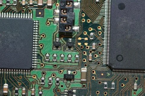 Close-up of computer mainboard - Electronics concept Stock Photos
