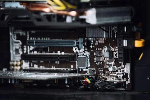 Close up of computer motherboard Stock Photos