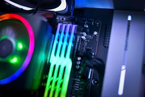 Close up of a computer motherboard Foto stock