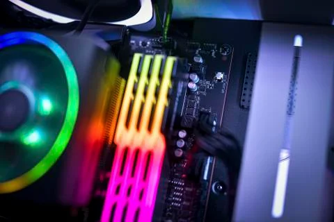 Close up of a computer motherboard Foto stock