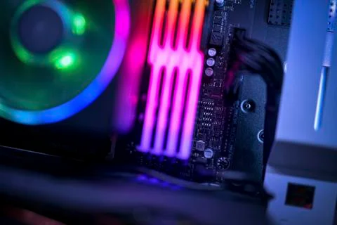 Close up of a computer motherboard Foto stock