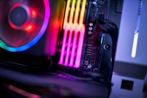 Close up of a computer motherboard Stock Photos