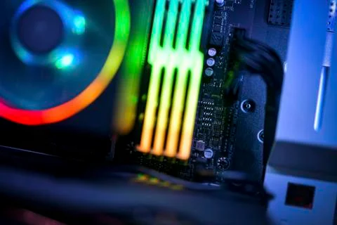 Close up of a computer motherboard Foto stock