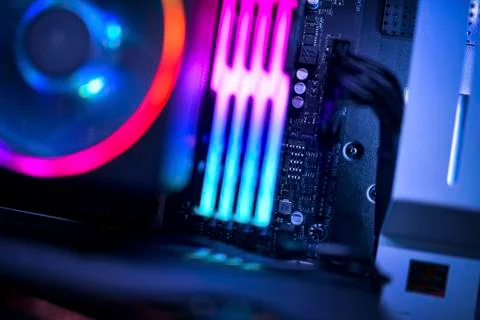 Close up of a computer motherboard Foto stock