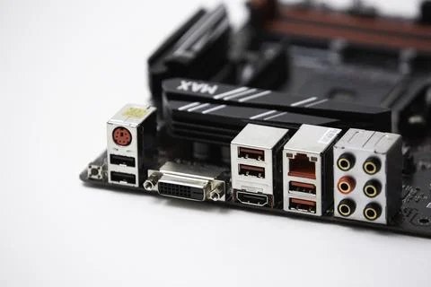 Close up of a computer motherboard Foto stock