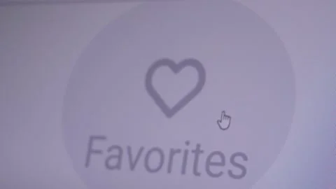 Close-up Computer Mouse Cursor Clicks on the Heart Icon. Added to Favorite Stock Footage 148095436