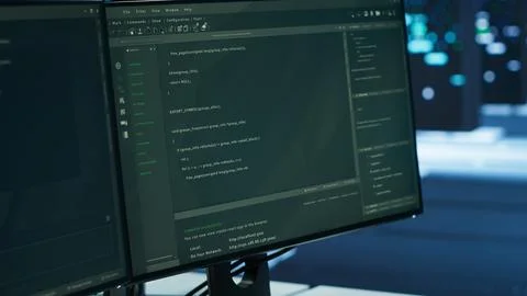 Close up of computer peripherals used by engineers coding in modern data center 写真素材