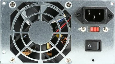 Close up of a computer power supply Stock Photos
