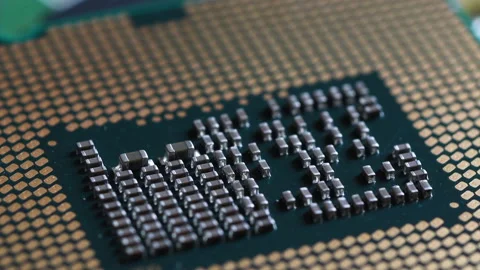Close-up of a computer processor. Stock Footage 157121958