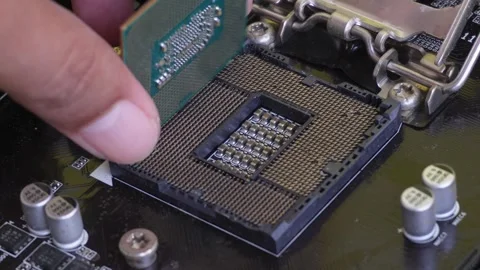 Close-up of a computer processor. Video stock 333106597