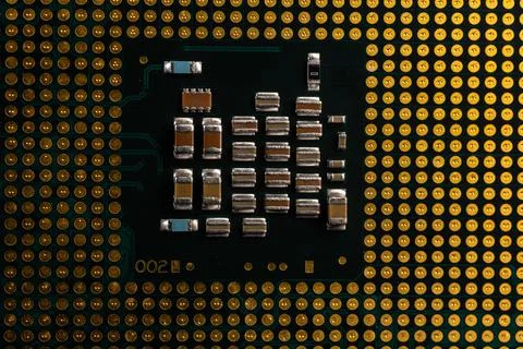 Close-Up of a Computer Processor Isolated on a Black Background 스톡 사진
