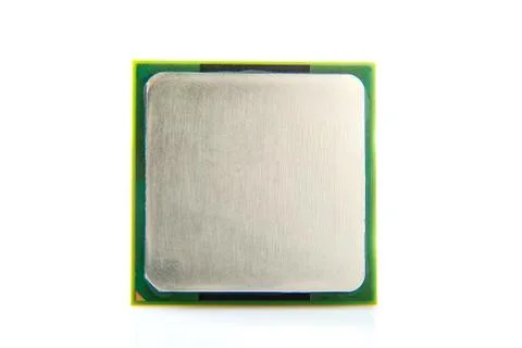 Close up of computer processor isolated on white background. 스톡 사진