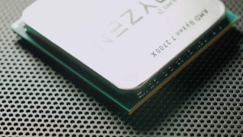 Close-up of a computer processor macro studio shot. Stock-Footage 143107618