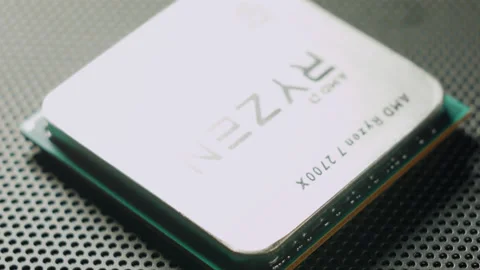 Close-up of a computer processor macro studio shot. Stock-Footage 143107848