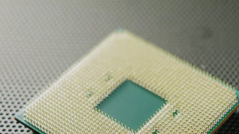 Close-up of a computer processor macro studio shot. 스톡 동영상 143341646