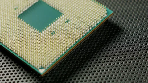 Close-up of a computer processor macro studio shot. 스톡 동영상 143343134