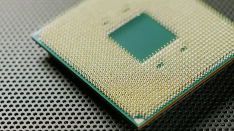 Close-up of a computer processor macro studio shot. 스톡 동영상 143343385