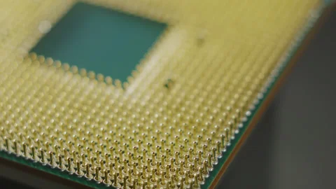 Close-up of a computer processor macro studio shot. 스톡 동영상 143345047