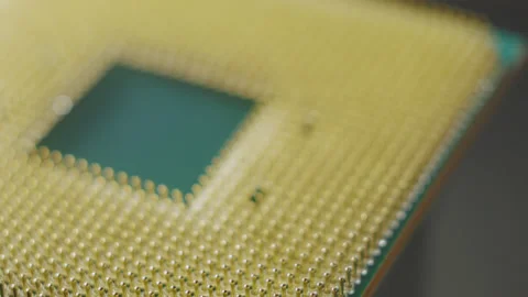 Close-up of a computer processor macro studio shot. 스톡 동영상 143345091