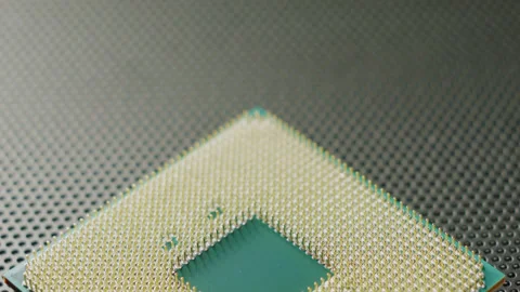 Close-up of a computer processor macro studio shot. 스톡 동영상 143345437