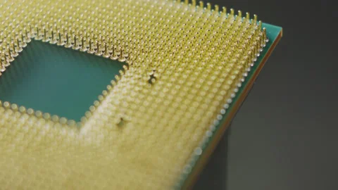 Close-up of a computer processor macro studio shot. 스톡 동영상 143348876