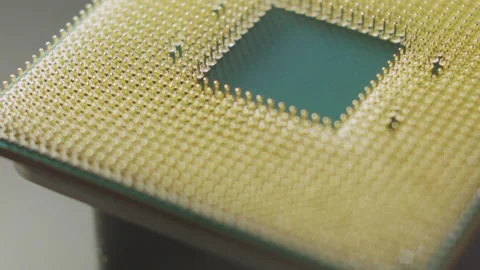 Close-up of a computer processor macro studio shot. 스톡 동영상 143349442