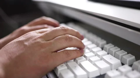 Close up of computer programmer's keyboard typing Stock Footage 168967632