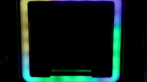 Close up of Computer RGB gaming, Illuminated by colored LED Stock Footage 121673269