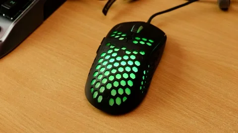 Close Up Of Computer Rgb Gaming Mouse 스톡 동영상 164932540